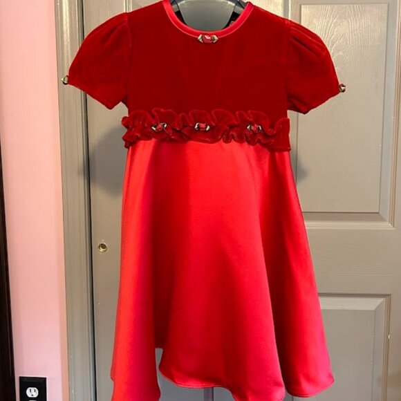 Sugar Plum Girls Size 4 Holiday Christmas Dress Red Velvet - Picture 1 of 4